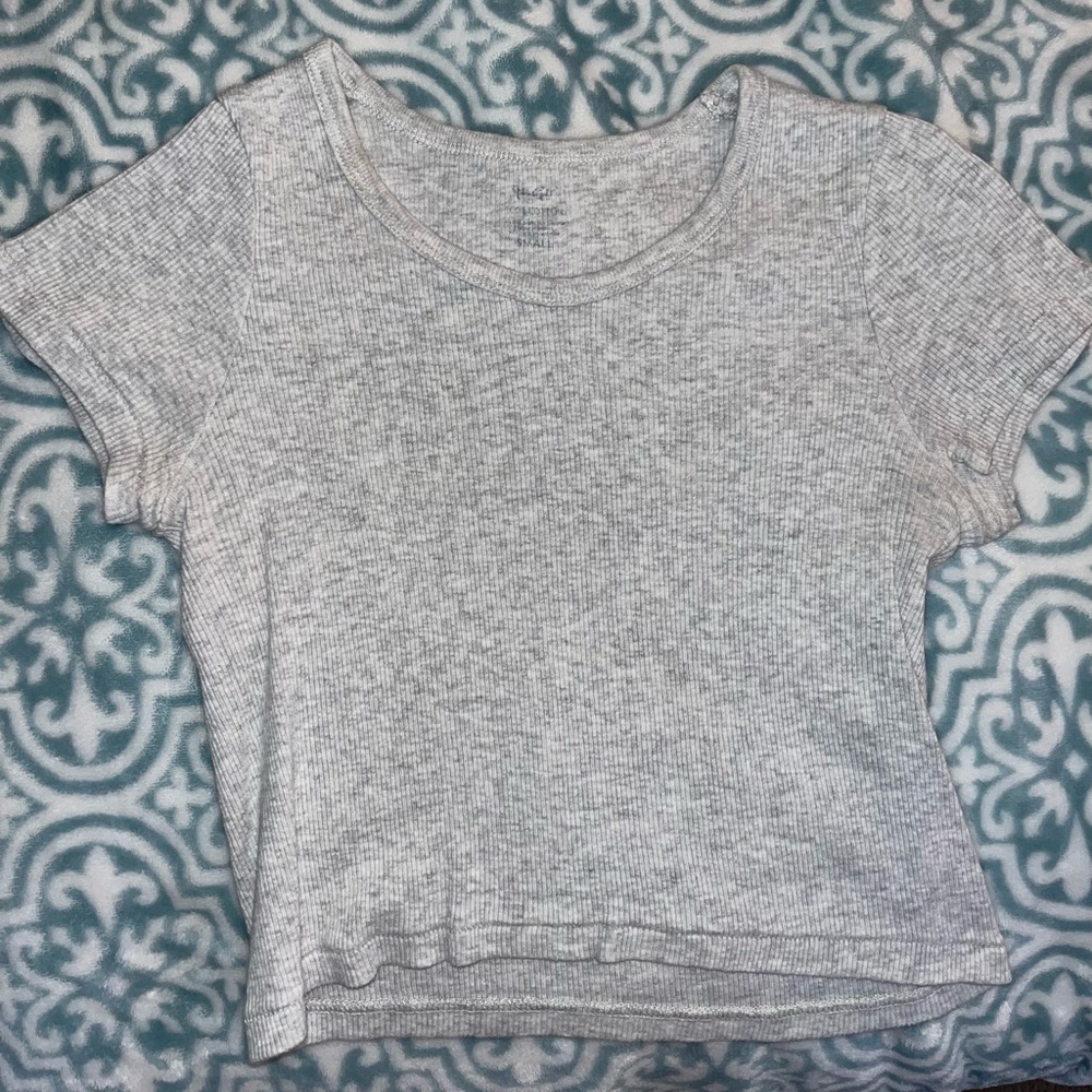 Grey John Galt baby tee from Brandy Melville- perfect condition